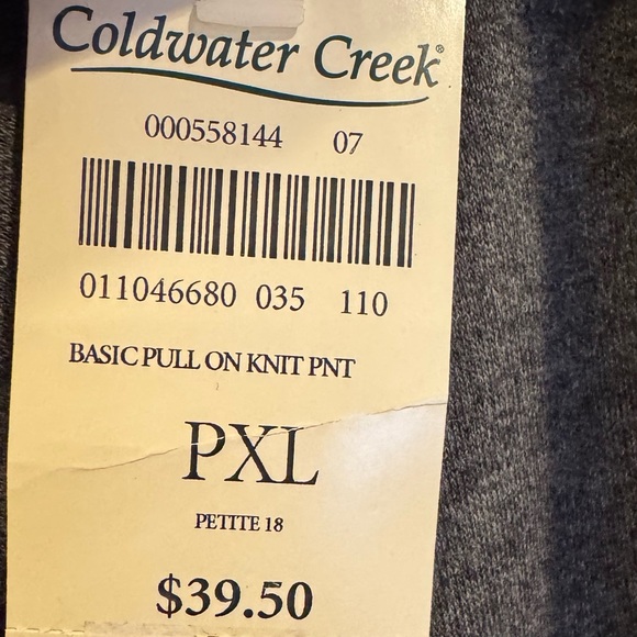 🔖 NWT Coldwater Creek Gray Knit Pants - PXL - Picture 2 of 4